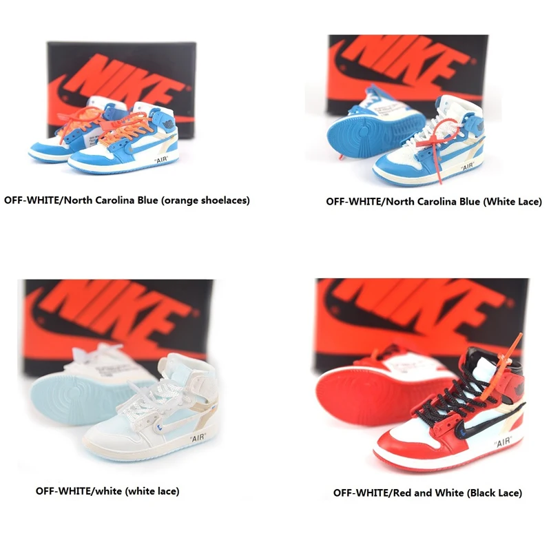 

OFF-WHITE personality creative pendant keychain 3d stereo basketball shoe model car key chain couple Christmas gift AIR