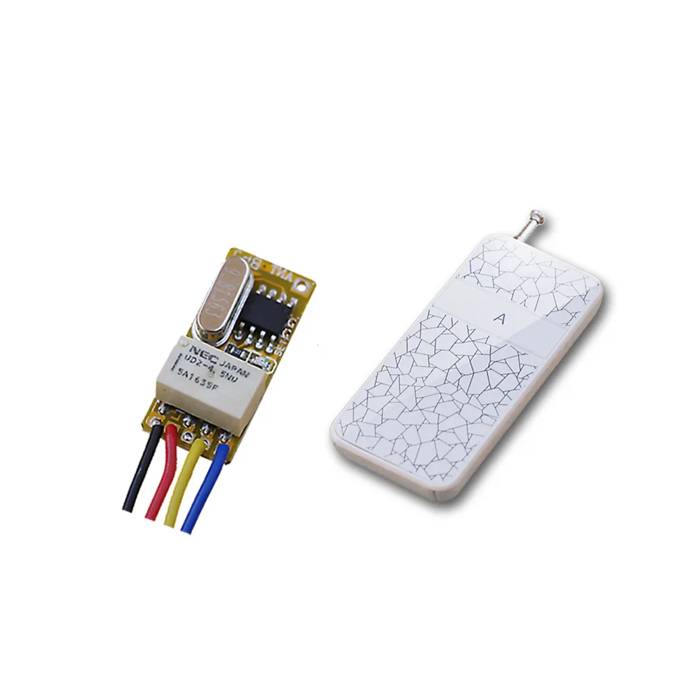 

DC 3.6V 3.7V 4.8V 5V 6V 7.4V 9V 12V Micro Remote Control Switch Wireless Controller Relay Switch Security System Garage Doors