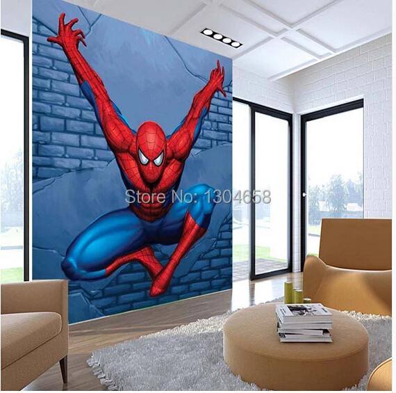Goedkoop Custom kinderen behang, Spiderman muurschildering voor de kinderkamer slaapkamer tv achtergrond waterdicht papel de parede