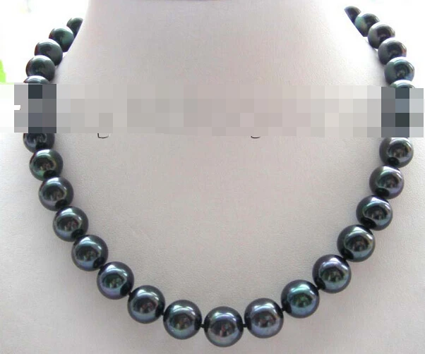 Huij 004907 Natuurlijke 12mm Perfect Ronde Zwarte Parel Ketting Zirkoon Huij 004907 Natuurlijke 12mm Perfect Ronde Zwarte Parel Ketting Zirkoon