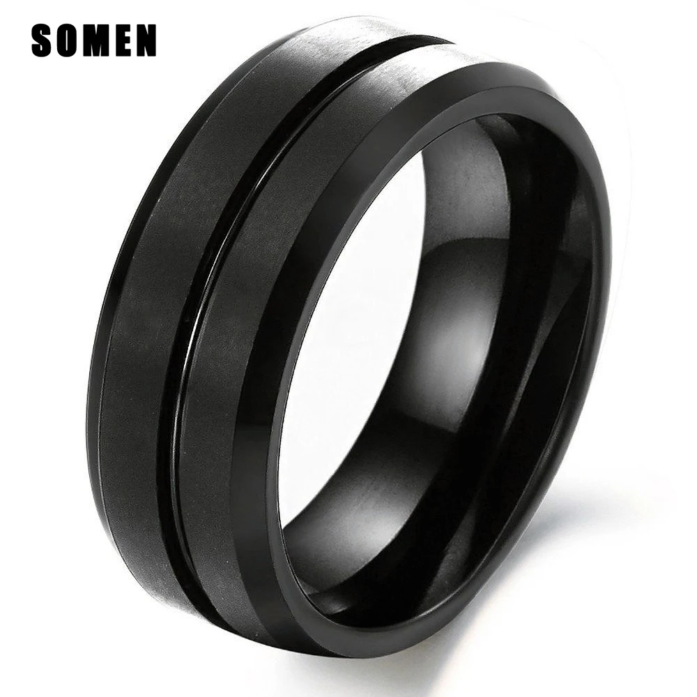 2018 New 8mm Black Tungsten Carbide Ring Men's Wedding