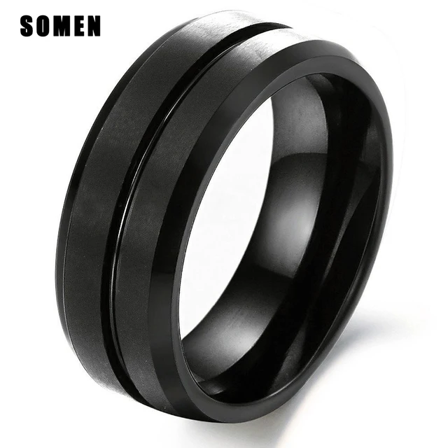 2018 New 8mm Black Tungsten Carbide Ring Men S Wedding Band Polished 2018 New 8mm Black Tungsten Carbide Ring Men S Wedding Band Polished Matte Brushed Dome Design Boho