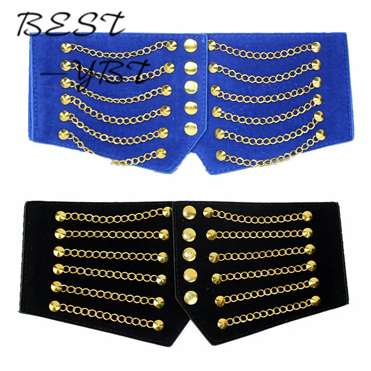 

New Fashion Metal Chain Tassel Decoration Ultra-wide Belt Ladies Girdle Korean Version of The Wild Slim Waist Belt
