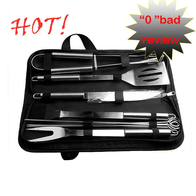 

Houkiper 10Pcs/set Stainless Steel Barbecue Grilling Tools Set bbq accessories grill bbq utensil bbq grill tools kitchen Tools