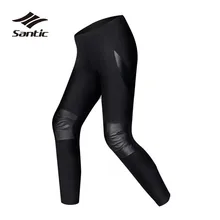 Santic зимние велосипедные штаны Для мужчин флис теплый дорожный велосипед брюки осень длинные мягкие колготки PU ветрозащитный велосипедов Брюки Ciclismo