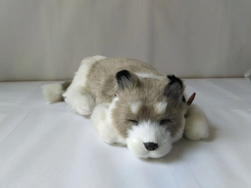 Милая имитация дыхания Собака Хаски игрушка новая Спящая собака кукла подарок около 25 см