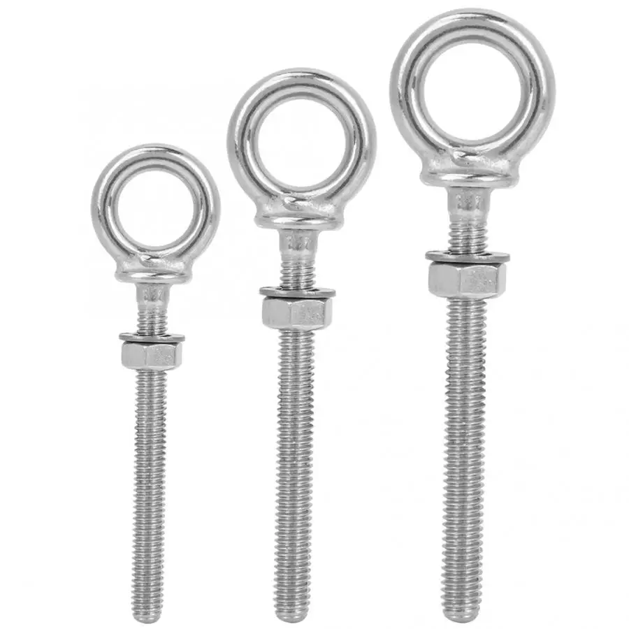 

Stainless Steel Long Eye Bolt Anti-corrosion Cable Rope Screw Loop Hole For Outdoor Marine Boat Trucks Trailers Replacement Part