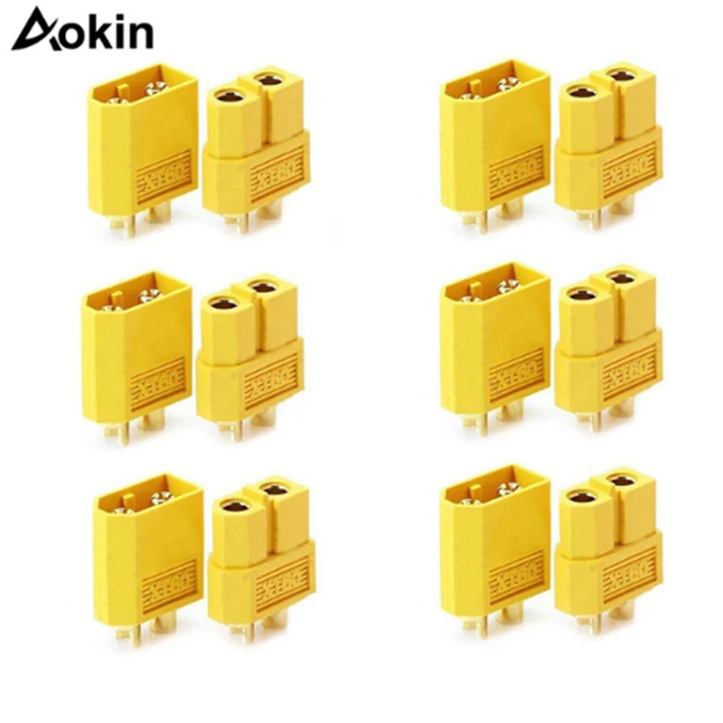 Aokin 10pcs/20pcs XT60 Male to Female Type T Connector Adapter For DIY RC Model Li-Po Battery ESC Charger | Компьютеры и офис