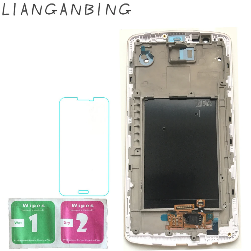 

New 100% Working LCD Display Touch Screen Digitizer Frame Assembly Replacement For LG G3 Stylus D690 5.5" Black White Gold
