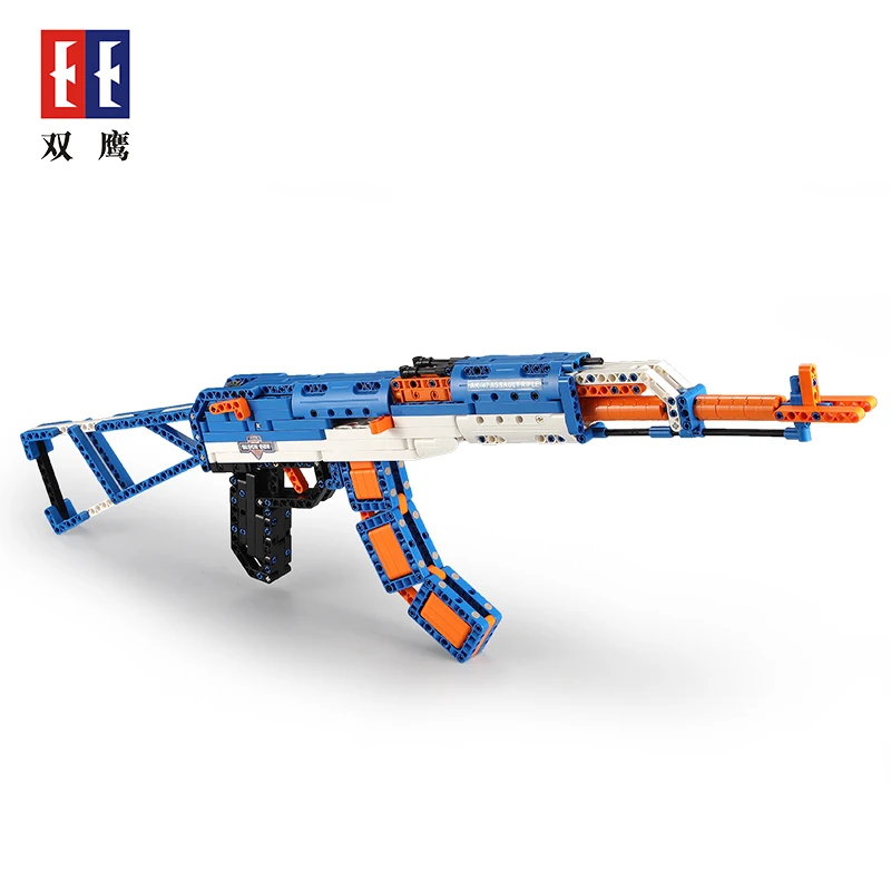 

498PCS DIY AKa47 Block Gun Weapons Model toy Gun Airsoft air guns Assembled Bricks Blocks for Boys Cool Gift