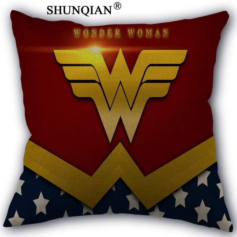 wonder woman logo Pillowcase Cotton Linen Square Zippered Pillow Cover