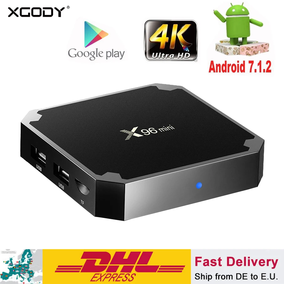Xgody X96 Мини ТВ приставка ОС Android 7 1 Смарт 2 Гб 16 четырехъядерный процессор Amlogic S905W 4