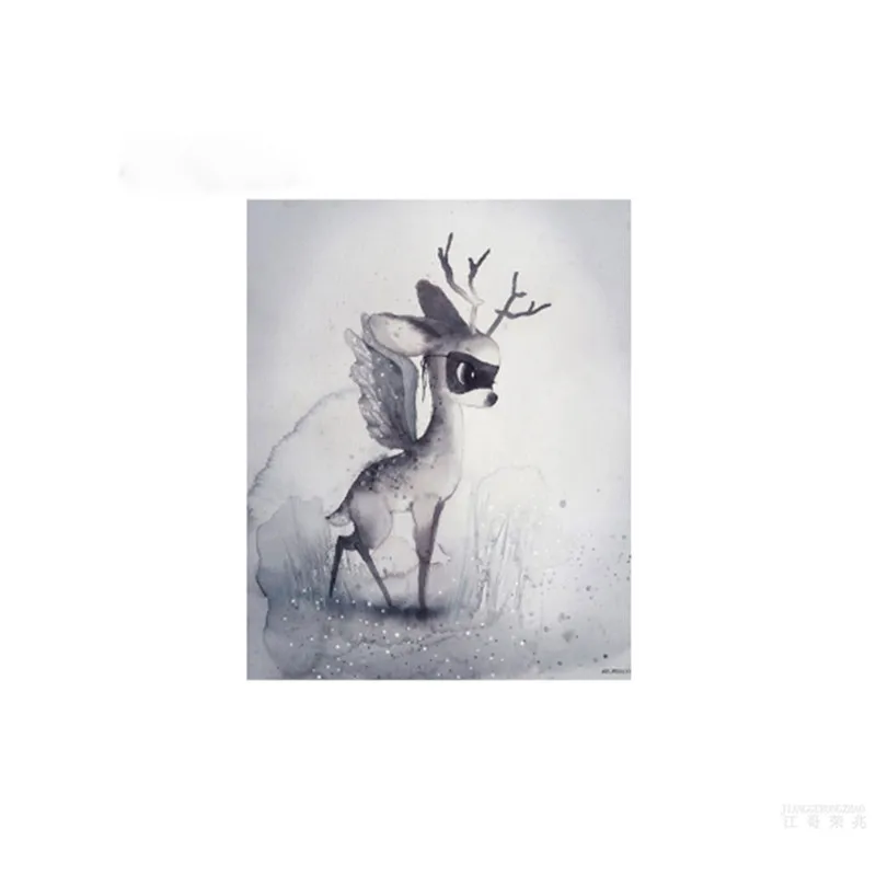 Домашний декор Скандинавская Картина на холсте настенное искусство Сделай Сам Кролик Луна девушка животное абстрактное изображение печать спальня живопись фон плакат