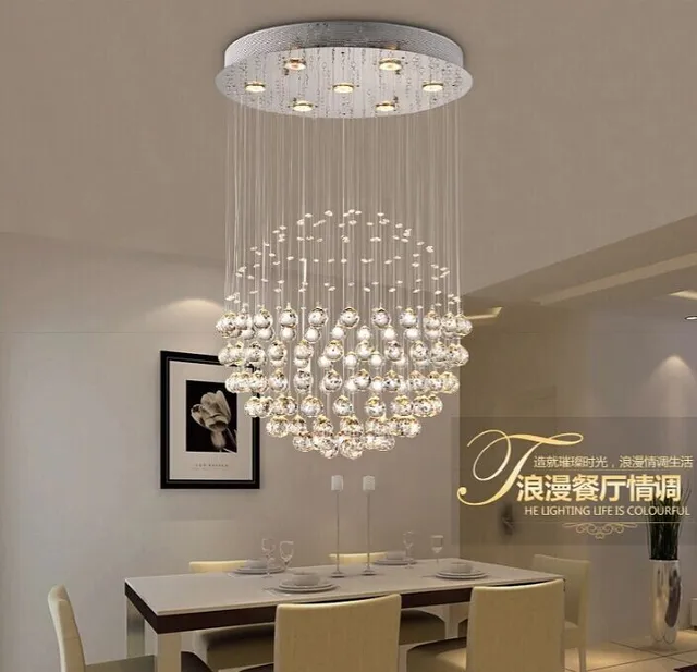 Moderno simple gu10 led lámpara colgante de cristal candelabro bola