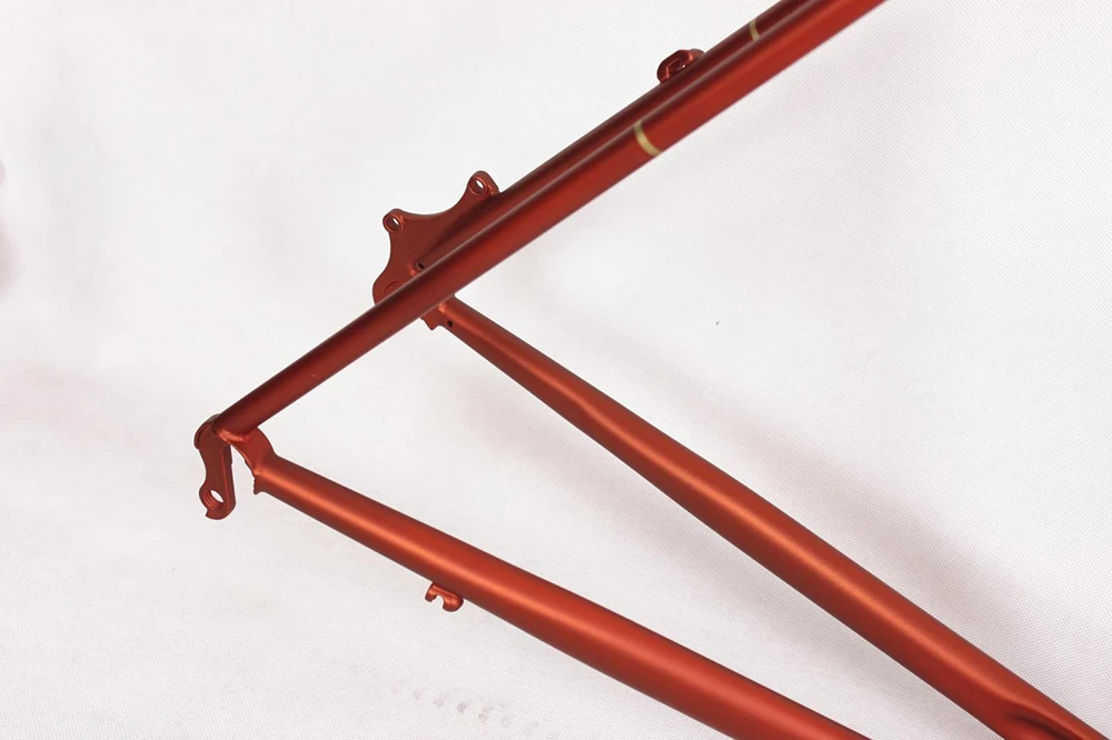 Excellent touring bicycle frame  Reynolds 525 steel Road Bike frame Copper plated frame DIY Chrome molybdenum steel  bike frame 5