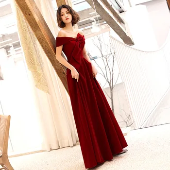 

Dark Red Bride Dress Cheongsam Oriental Womens Wedding Slash Neck Party Qipao Style Elegant Long Robe Clothes Vestido XS-XXXL
