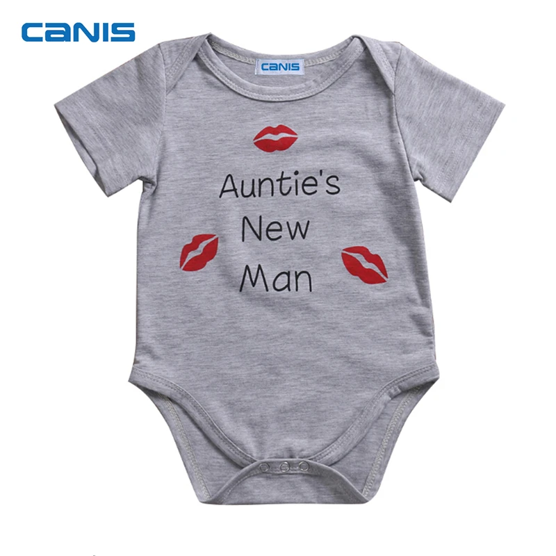 

CANIS 2019 New Infant Baby Girl Boy Man Outfit Romper Playsuit Clothes Letter Print Soft Toddler Boys Girls Summer Rompers