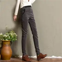 Большой код 2019 новые зимние вельветовые брюки плюс бархатные эластичные повседневные брюки с талией Большие размеры толстые вельветовые