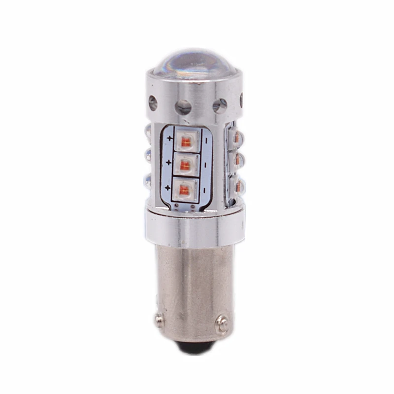 Leites 2PCS H6W H21w BAY9S BA9S BAX9S T4W XBD Chips Led White Canbus Error Free LED Reverse Lights 80W WhiteAmberYellow .6