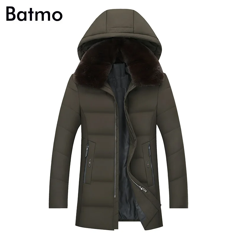 Batmo Новое поступление высокое качество 90% белый пуховик на утином пуху куртки с капюшоном для мужчин, мужские зимние теплые парки с капюшоном, для женщин, плюс размер, J28