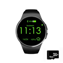 Ограниченное предложение SIM mtk2520 kw18 Smart Watch ES Smart Watch 1.3 дюймов SmartWatch серебряный/золотой/черный с пульсометр напоминание PK x01s