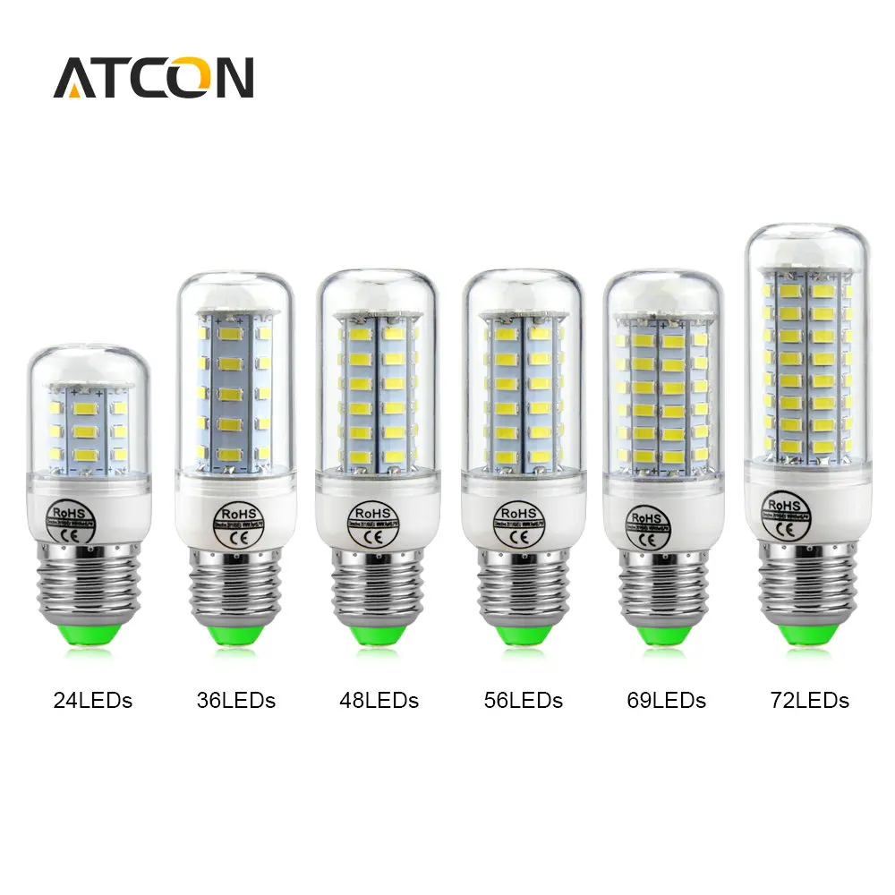 1Pcs High Lumen 24 36 48 56 69LEDs E27 E14 220V LED Corn lamp