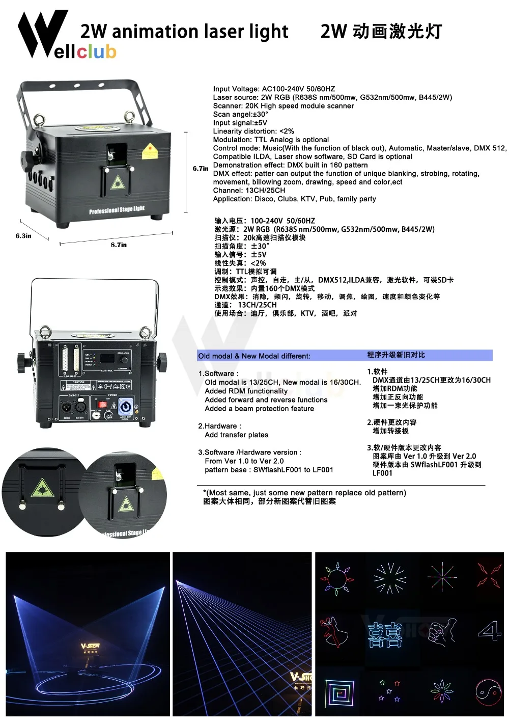 4 шт. 2 Вт RGB анимационный лазерный светильник DMX ILDA интерфейс Dj лазерный проектор/Dj светильник ing/дискотечный лазер/сценический лазерный светильник