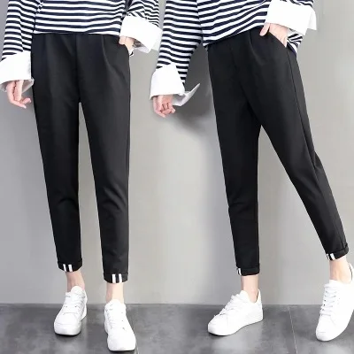 Aselnn 2018 Autunmn Women Black Harem Pants Casual Loose Elastic Waist Trousers Female Plus Size 3xl Slacks For Ladies 1