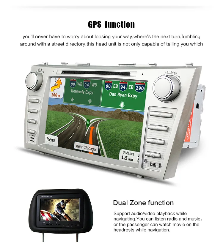 Flash Deal Eunavi 8 inch Car DVD Player GPS Navigation For Toyota Camry 2007 2008 2009 2010 2011 BT Steering wheel control 10