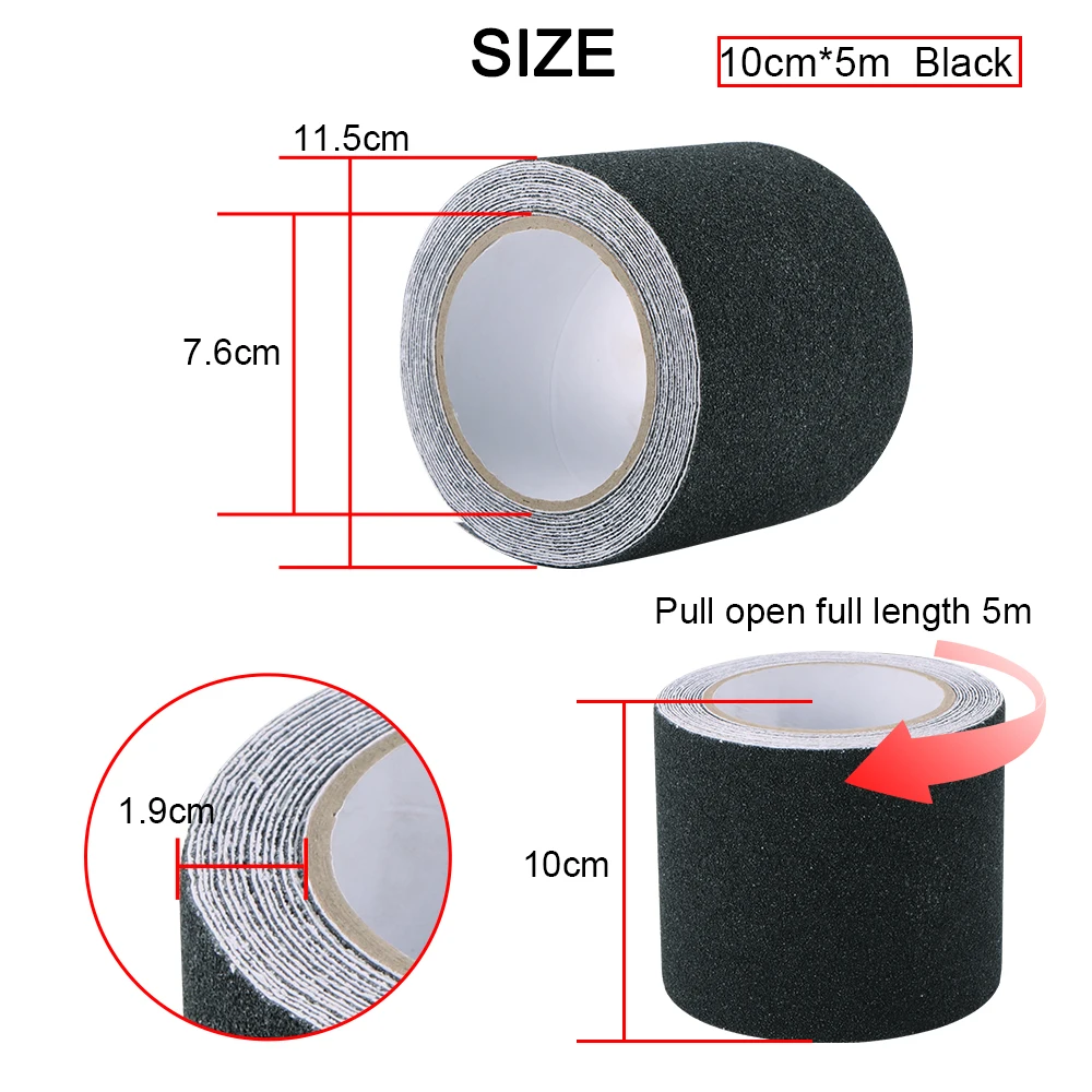 Противоскользящая Тяговая лента, Прочная рукоятка, абразивные ленты, для помещений, для улицы, противоскользящие ступни, для лестниц, лодок 2,5 см* 5 м, 5 см* 5 м, 10 см* 5 м