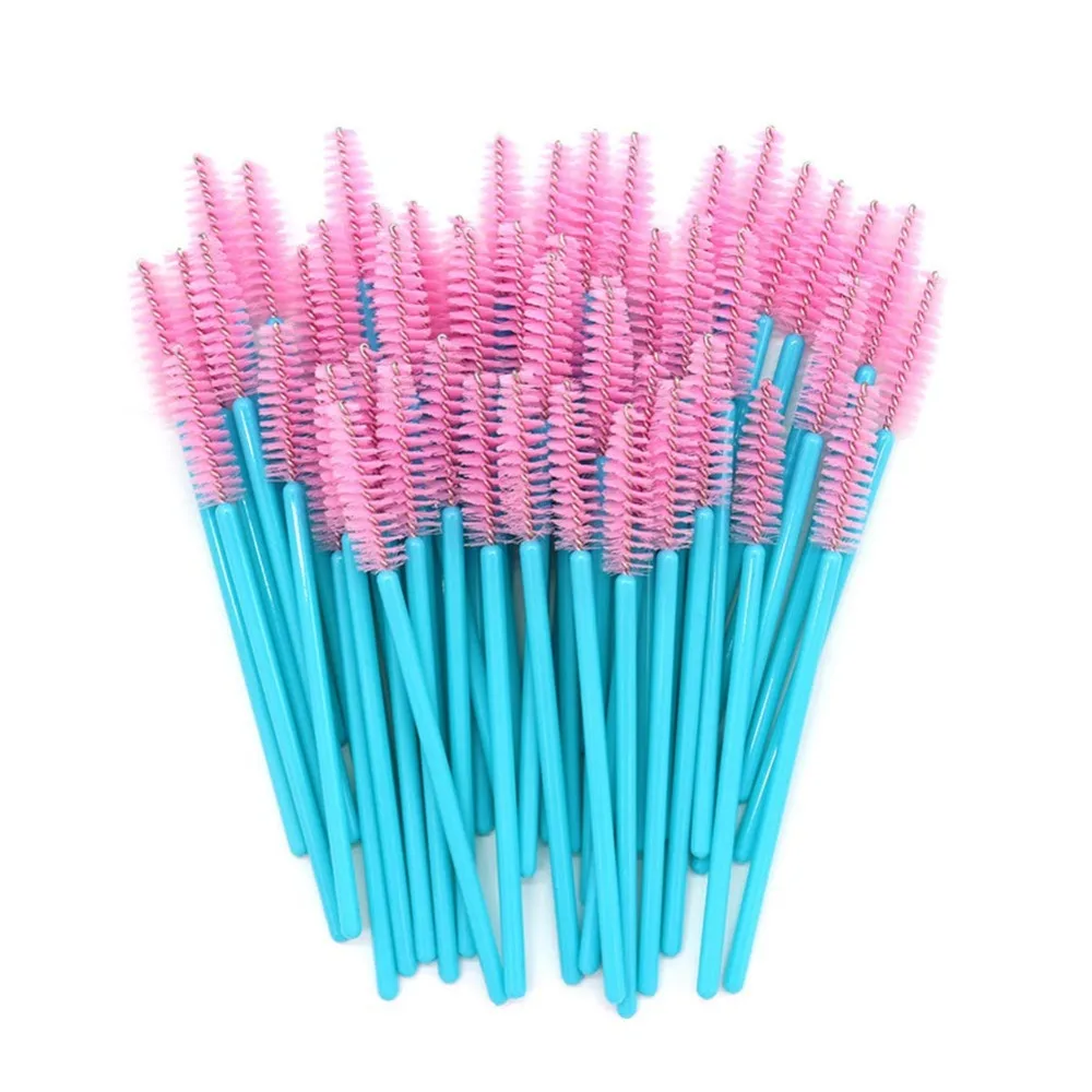 

300pcs/lot Disposable Lash Brushes for Eyelash Extensions Mascara Wands Makeup Brush Bulk Tool Set with Blue Handle