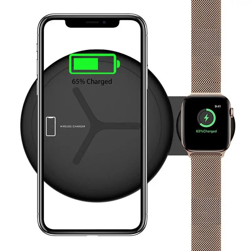

Wireless Charger 2 In 1 Wireless Charging Pad Stand for iWatch 4 3 2 Iphone Xs Max Xr 8 8 Plus Apple Watch Station Dock