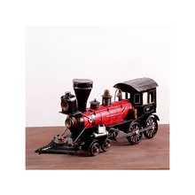 Figuritas Vintage de hierro antiguo modelo locomotora Artesanía de Metal tren Retro Decoración del hogar juguetes para niños regalos de cumpleaños