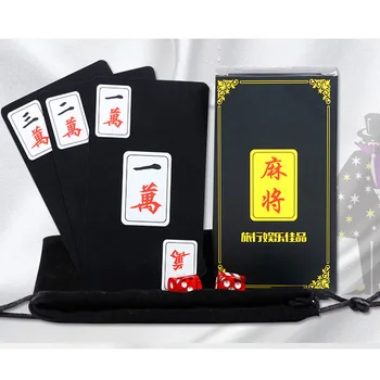 

Travel Mahjong send Dice/Bag Waterproof Mahjong Board Game 148 PCSPVC Frosted Plastic Cards
