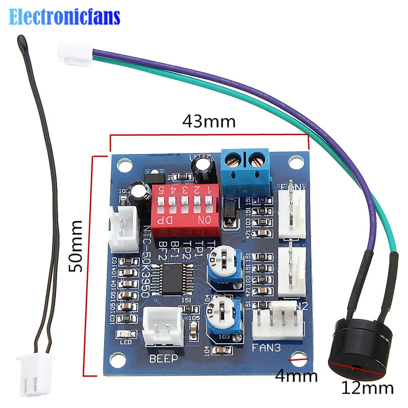 NTC 3950 Thermistor PWM Temperature Probe Speed Controller Board