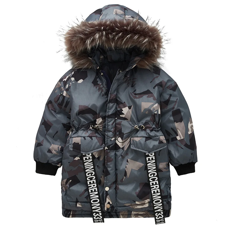 

New Chilren winter down jacket for boy hooded kids cotton coat outerwear baby parkas teenage winter clothes coat boys snowsuit