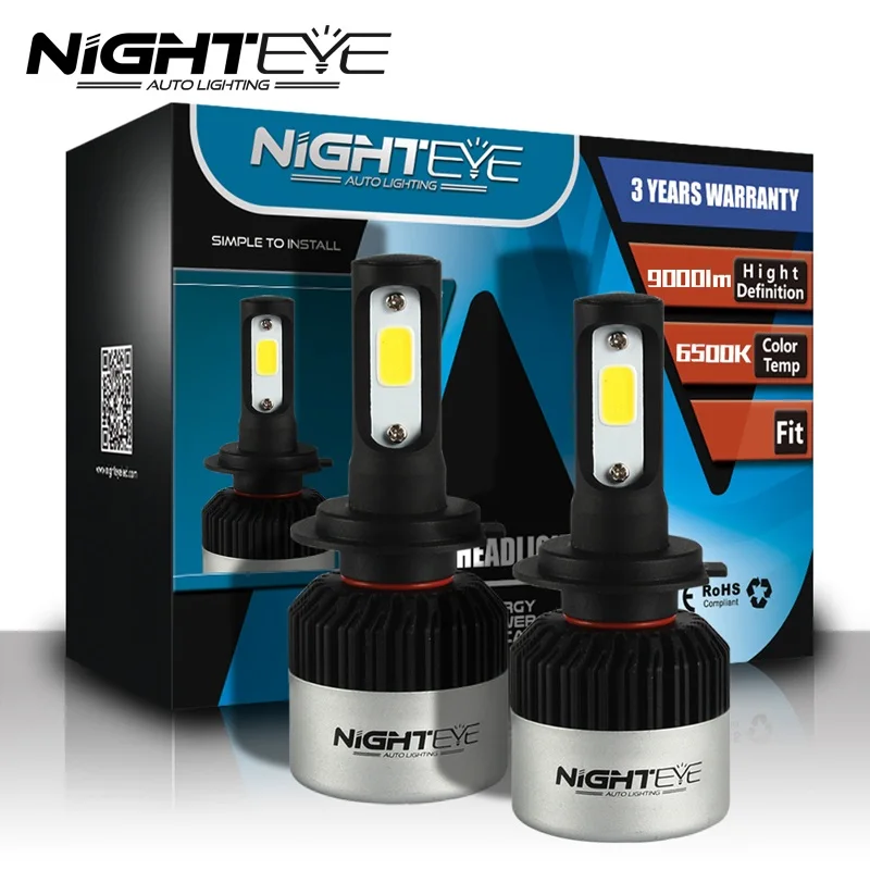 NIGHTEYE Super Bright Car Headlights H7 LED H4 Led H8 H9 H11 HB3 9005 