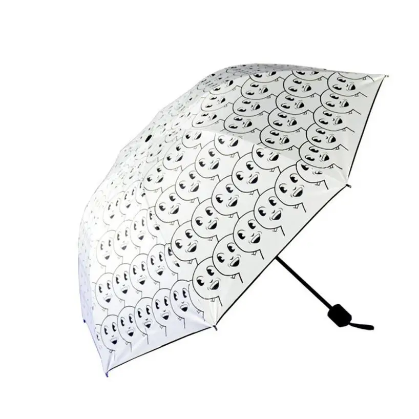 OCARDIAN Модный женский зонт от дождя с милым рисунком, Складной Ветрозащитный Зонт от Солнца/дождя с защитой от ультрафиолета, высокое качество, O28#30 - Цвет: WH