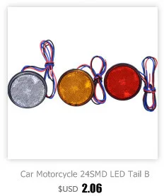 Автомобиль Мотоцикл 24SMD светодиодные задние тормоза поворотов свет лампы круглый Отражатели мотобайк светодиодные фонари красный, белый желтый свет 12 В