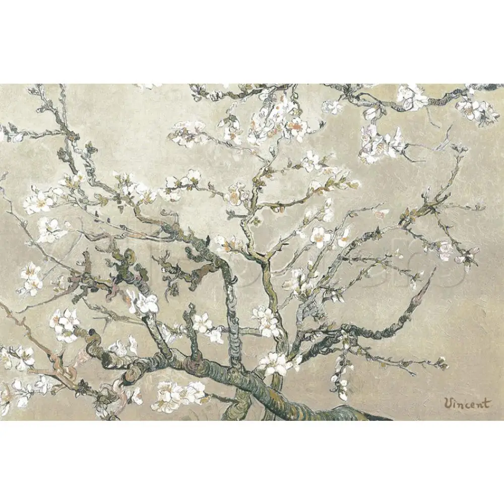 Canvas wall foto pop art Amandeltakken in Bloei olieverf Vincent Van Gogh  omlijst bloem moderne interieur|wall pictures|pop artframed flowers -  AliExpress