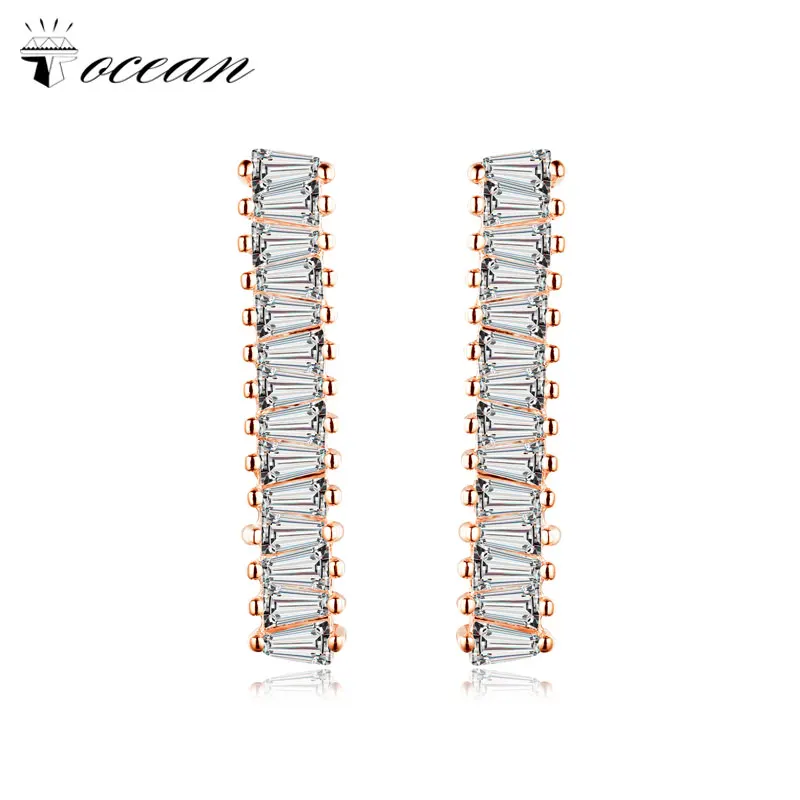 

Tocean Rose Gold Color Cubic Square Romantic Jewelry Wedding Stud Earring for Women AAA Zircon Engagement Accessories Gift EM117