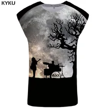 KYKU фирменный ремешок майка Для мужчин Moon Стрингер дерево Ftness Костюмы панк-рок майка черный жилет мужская майка хип-хоп