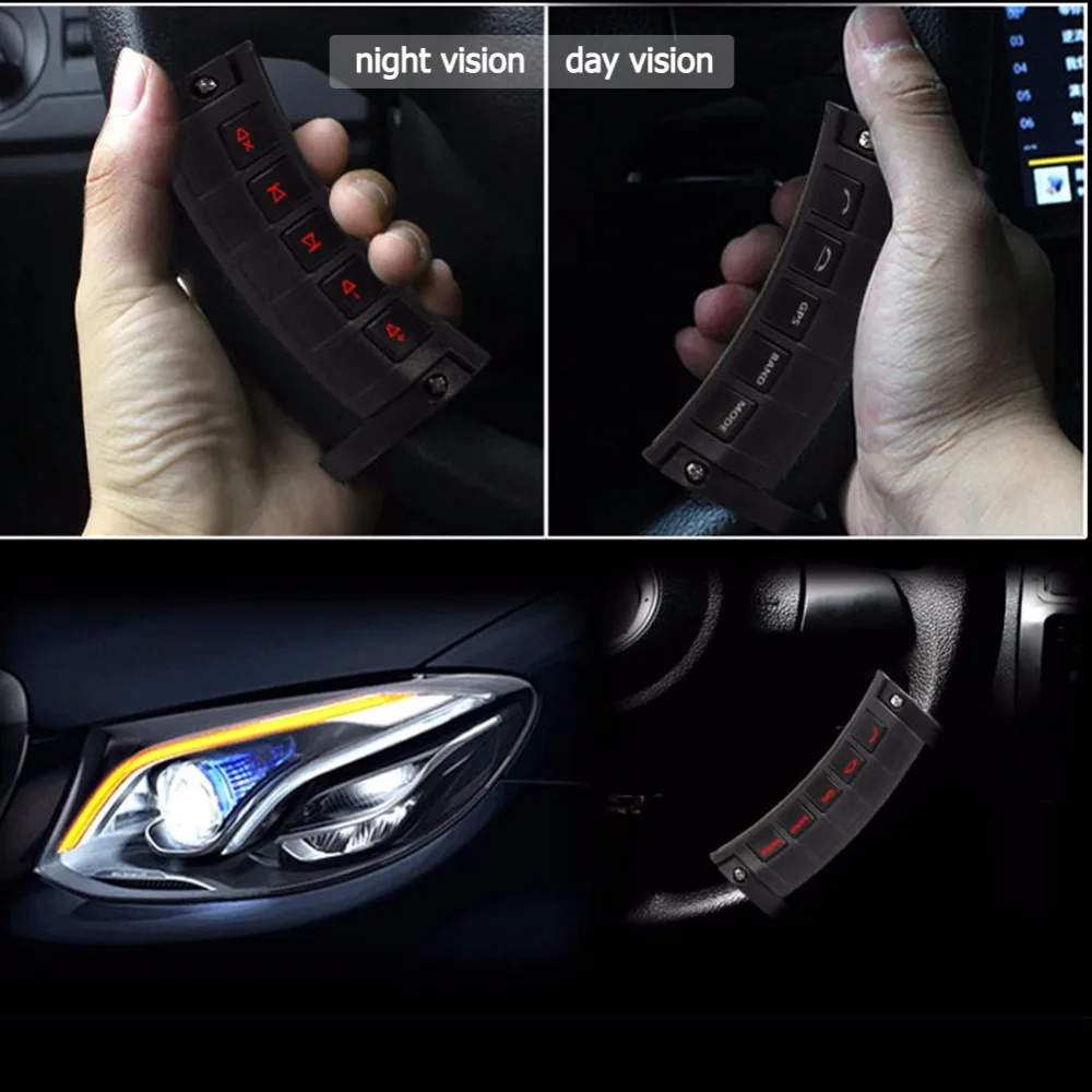 Универсальный многофункциональный беспроводной контроллер рулевого колеса светящиеся кнопки навигации DVD контроллер автомобиля-Стайлинг автомобильный аксессуар