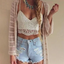 Bandage spaghetti ladies camisole black white lace bralette sexy strap tank top women crop top V