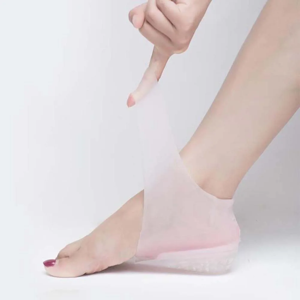 Горячая Распродажа женские мужские невидимые увеличивающие рост подушечки на каблуках силиконовые стельки стелька для ног Массажная - Цвет: nude