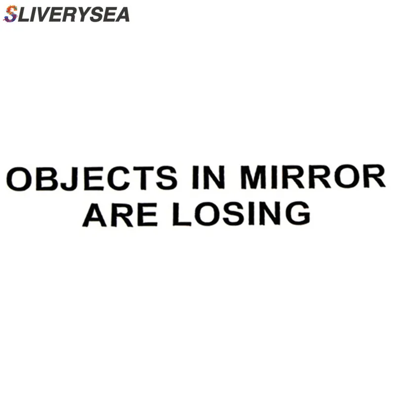 

Car Rear View Mirror Warning Stickers Set OBJECTS IN MIRROR ARE LOSING Pattern Car Sticker Reflective Waterproof Stickers