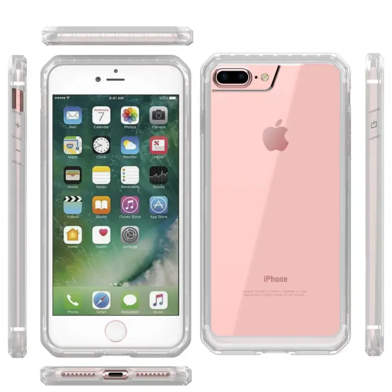 

For iPhone 8 Plus Case 7 Plus 6 6s Plus Beatle Shock Proof Anti Scratch Color Bumper Clear Panel Slim Cover Simple Life