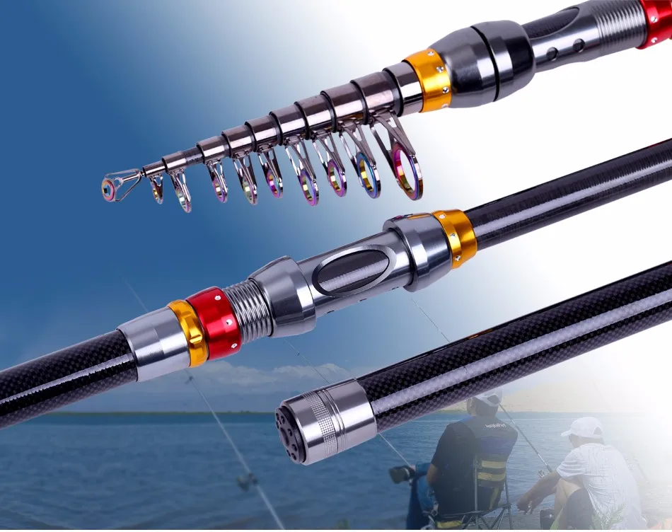 Vara de Pesca Telescópica em Branco Hastes de Fiação Equipamento de Pesca Vara de Mar Sougayilang Carbono m Portátil Pesca Mão Peixe 99% 1.8 M-3.6 9 Varas de pescar