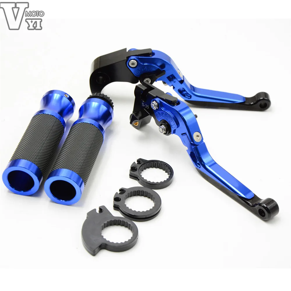 

blue motorcycle brake clutch levers 22MM handle bar handlebar grips For SUZUKI GSX1300 HAYABUSA 08 09 10 11 12 13 14 2015