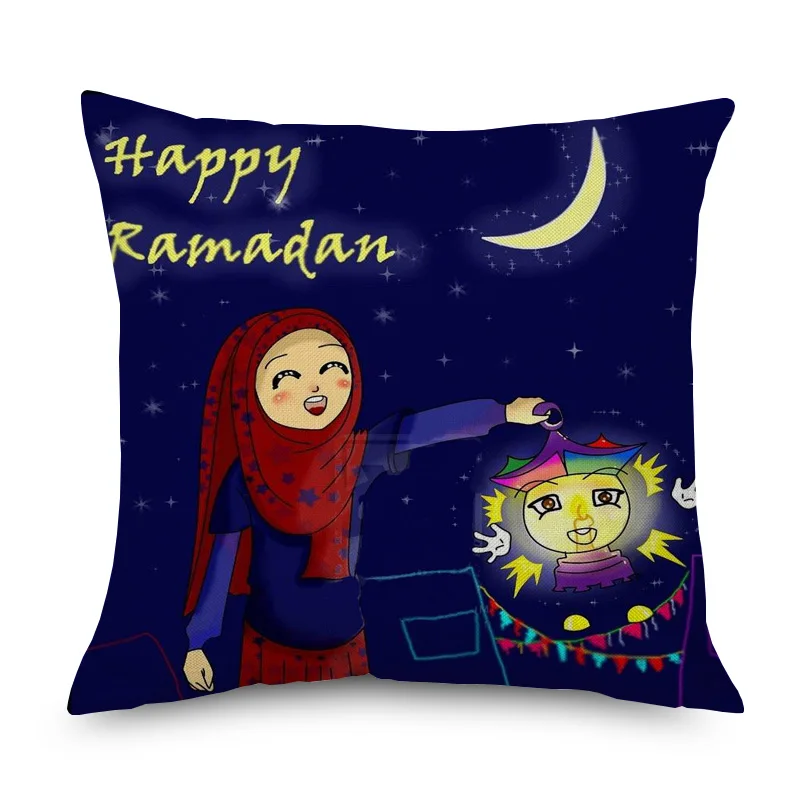 Home Décor Ramada Kareem Cushion Covers Ramadan Mubarak Islam Muslim